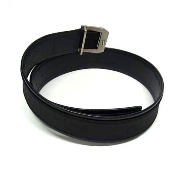 Gucci H9 hlx GG Pattern Nylon And Leather Silver Hardware Belt